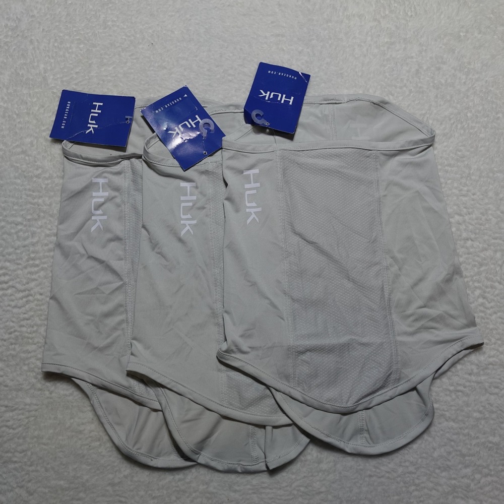 PACK OF 3 Huk Pursuit Gaiter Unisex OS Grey Performance Fishing Sun Neck Gaiter